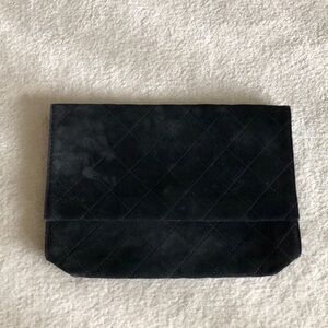 Vintage quilted Suede clutch
